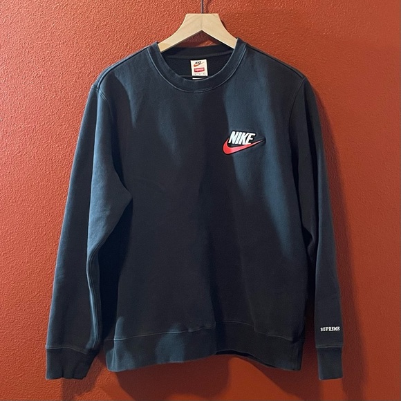 Nike Other - Nike x Supreme Men’s Rare Faded Black Wash Crewneck Soft Sweater